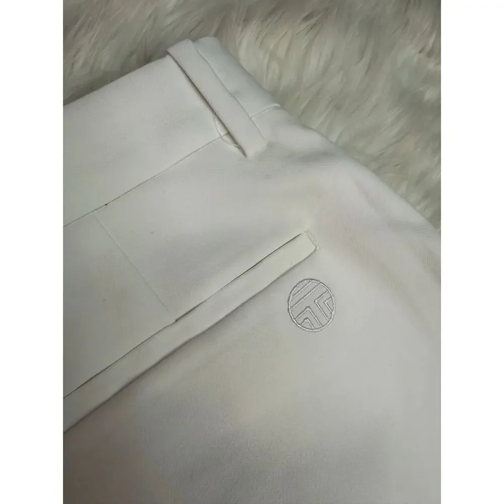 Tory Burch Sport Tech Twill Golf Pant White Size 2 Athleisure Preppy CC